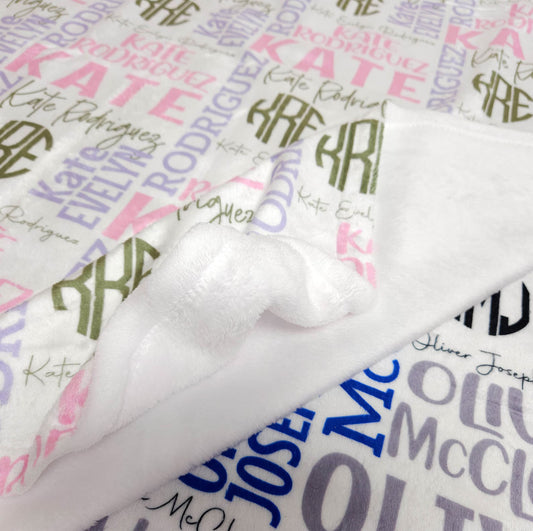 モノグラムネームブランケット