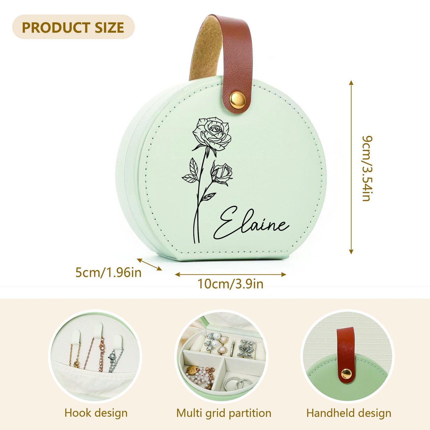 Personalized birth flower accessory storage box♬