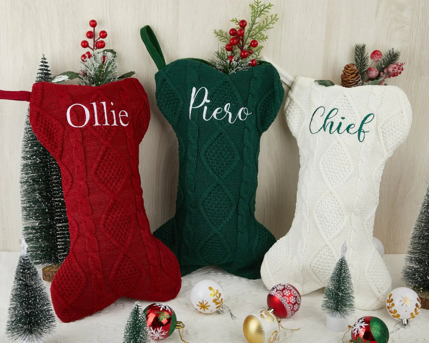 New Arrival!クリスマスを迎えます🎄2024 刺繍クリスマスストッキング 骨型 - Fallook