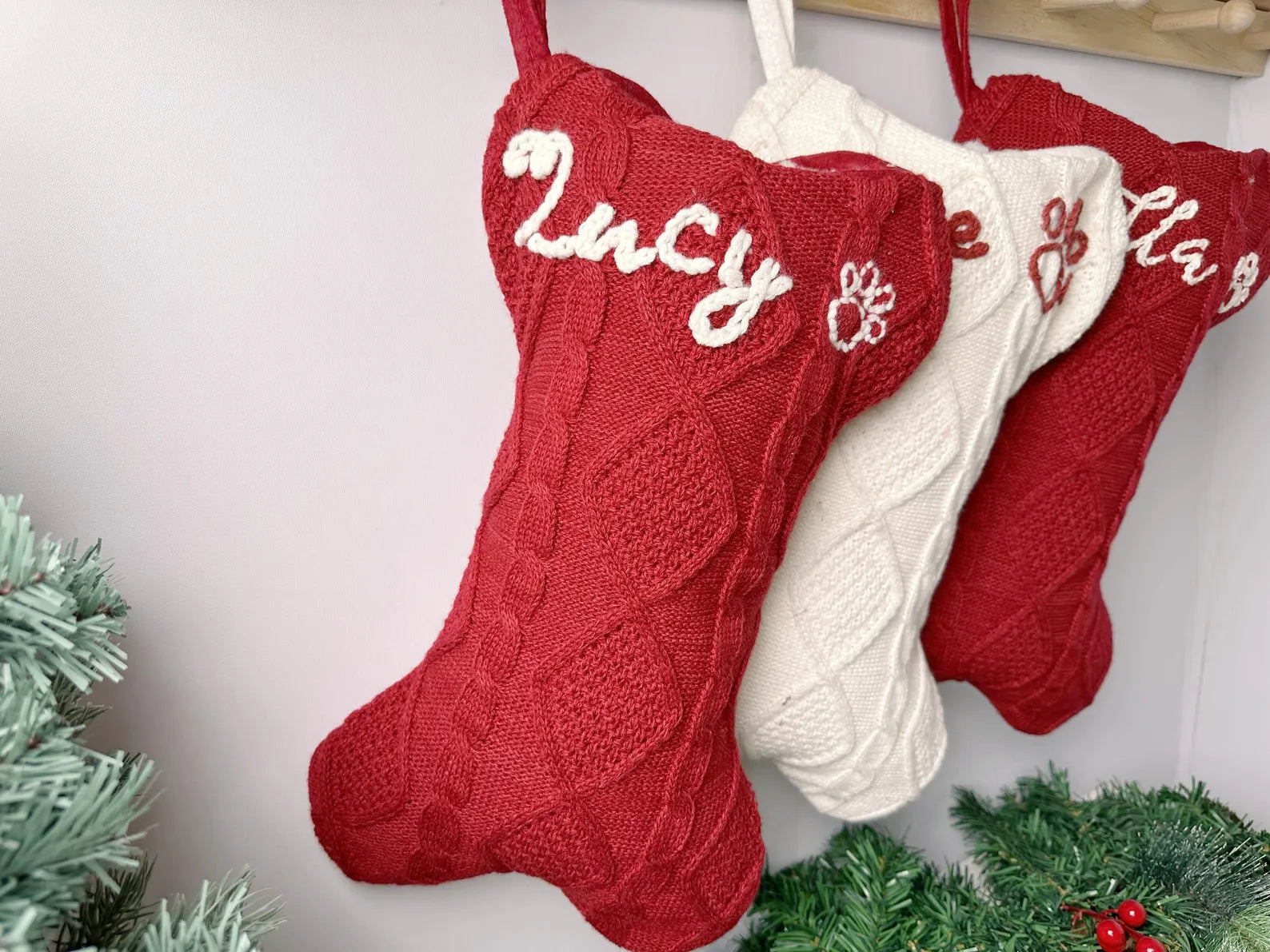 New Arrival!クリスマスを迎えます🎄2024 刺繍クリスマスストッキング 骨型 - Fallook