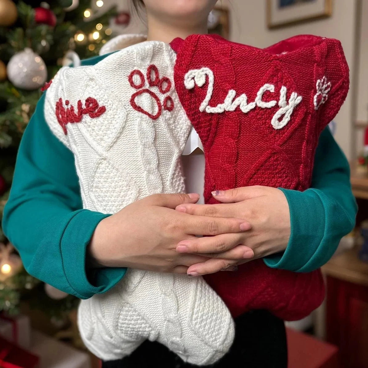 New Arrival!クリスマスを迎えます🎄2024 刺繍クリスマスストッキング 骨型 - Fallook
