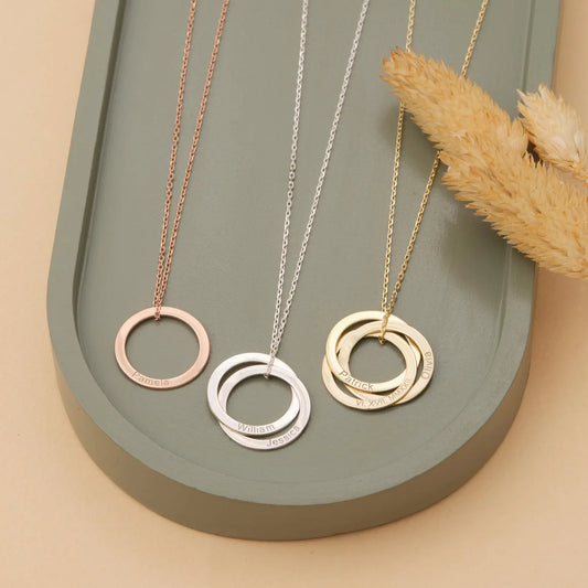 【家族の絆】【完全オーダーメイド】指輪型ペンダントの家族名ネックレス