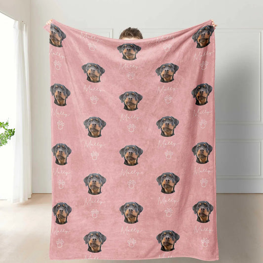 カスタムフォトブランケット-ペットの写真や名入れ可能なフリース毛布ギフト02