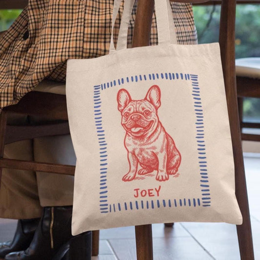 カスタムペット肖像トートバッグ