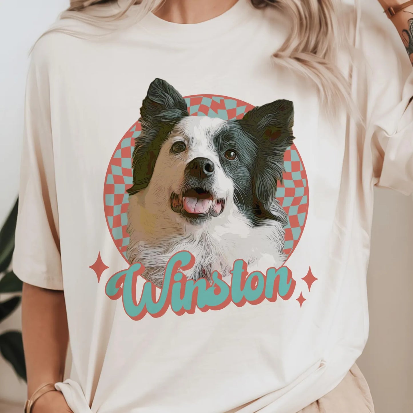 愛犬・愛猫のヴィンテージ風写真を 世界に一枚だけのTシャツに カラー