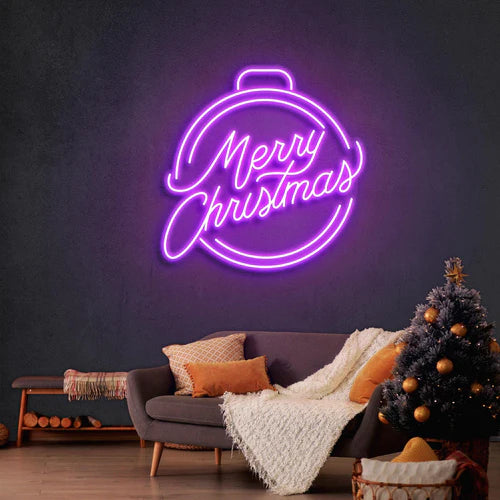 メリークリスマスボールネオンサイン · クリスマスのネオンサイン · 部屋 ネオン ライト - Fallook
