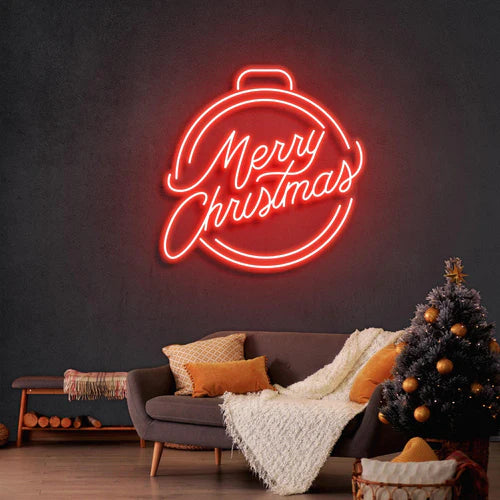 メリークリスマスボールネオンサイン · クリスマスのネオンサイン · 部屋 ネオン ライト - Fallook