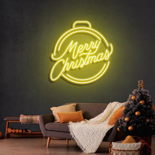 メリークリスマスボールネオンサイン · クリスマスのネオンサイン · 部屋 ネオン ライト - Fallook