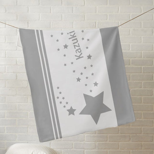 出産祝いに名前入り大判ブランケット★ 最高のギフト★星降る未来・グレー - Fallook