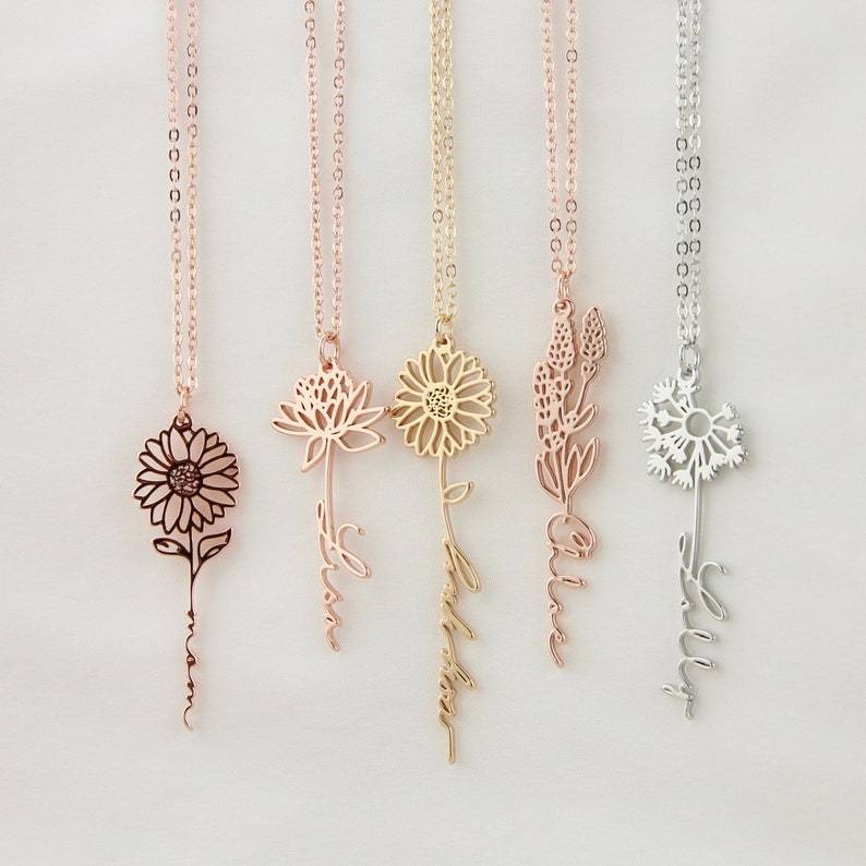 Birth Flower 誕生花 ネックレス 50以上の花シリーズ! - Fallook