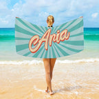 カラフルビーチタオル 名入れ アウトドア 縞です - Fallook