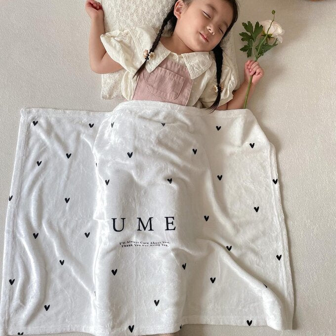 出産祝いに名前入り大判ブランケット★Heart★ - Fallook