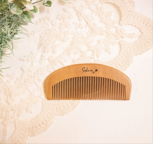 【名入れ】無添加ゆず/あんずオイル漬け 桃の木櫛 つげ櫛 - Fallook