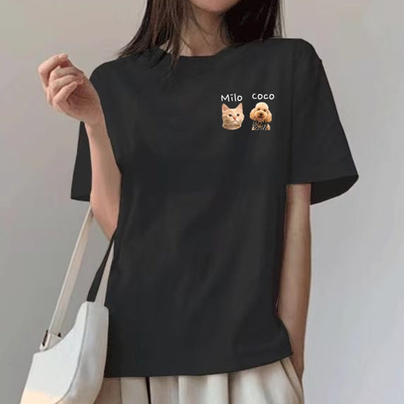 New Arrival! 印絵 愛犬・愛猫ペット カラー写真オーダーメイドＴシャツ - Fallook