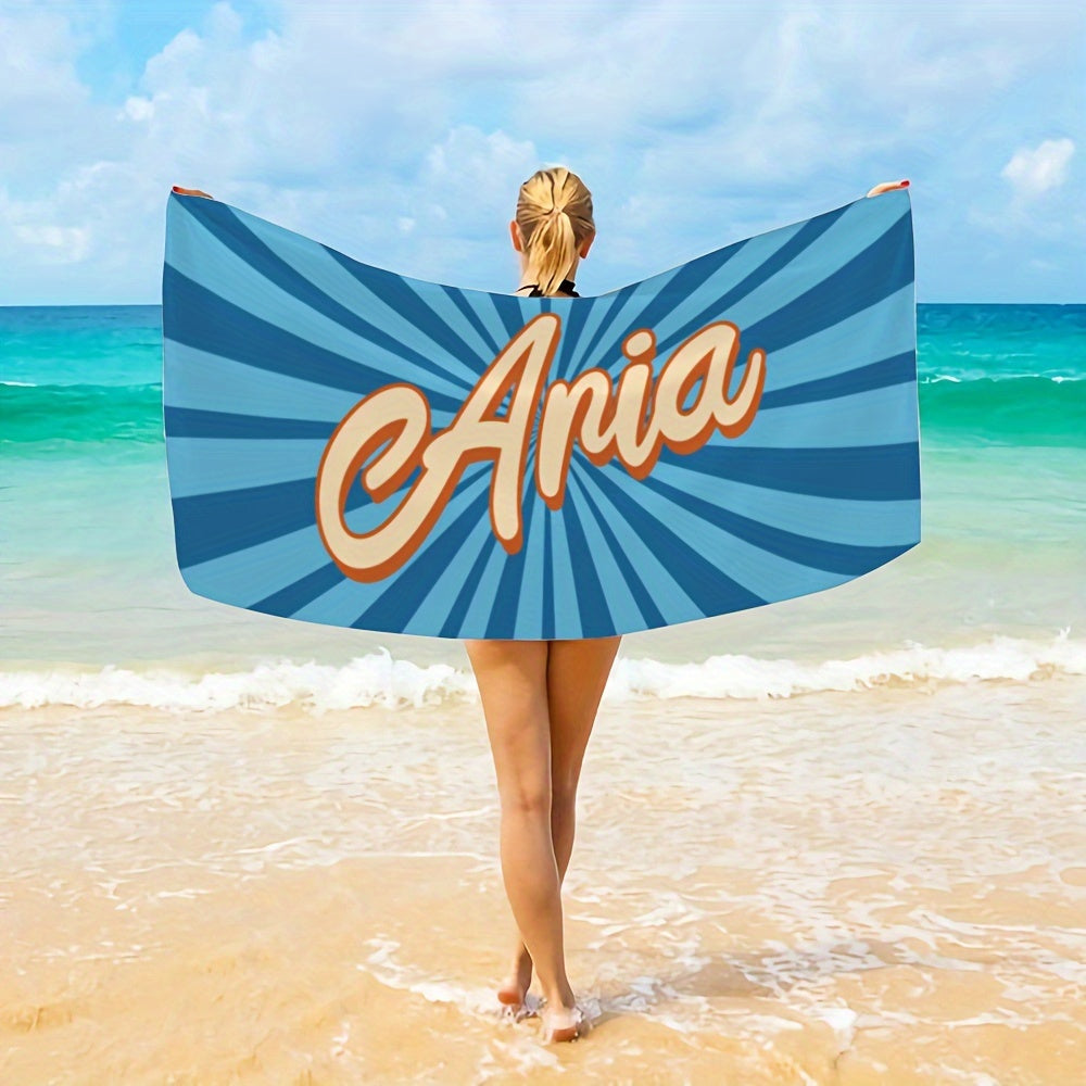 カラフルビーチタオル 名入れ アウトドア 縞です - Fallook