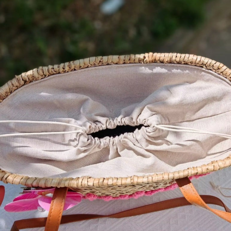 【オーダーメイド】名入れ　バスケット　トートバッグ｜手作り 肩掛け　カゴバッグ｜プレゼント 長いハンドル - Fallook