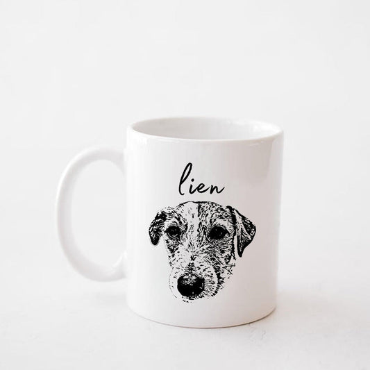 印絵♡愛犬・愛猫ペット・うちの子の写真オーダーメイドマグカップ お湯可·白いマグカップ - Fallook