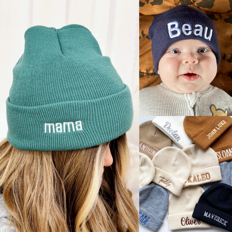 子供用·大人·オーダーメイド·ニット帽·好きなテキストを追加しました【刺繍】🎵秋冬必須 - Fallook