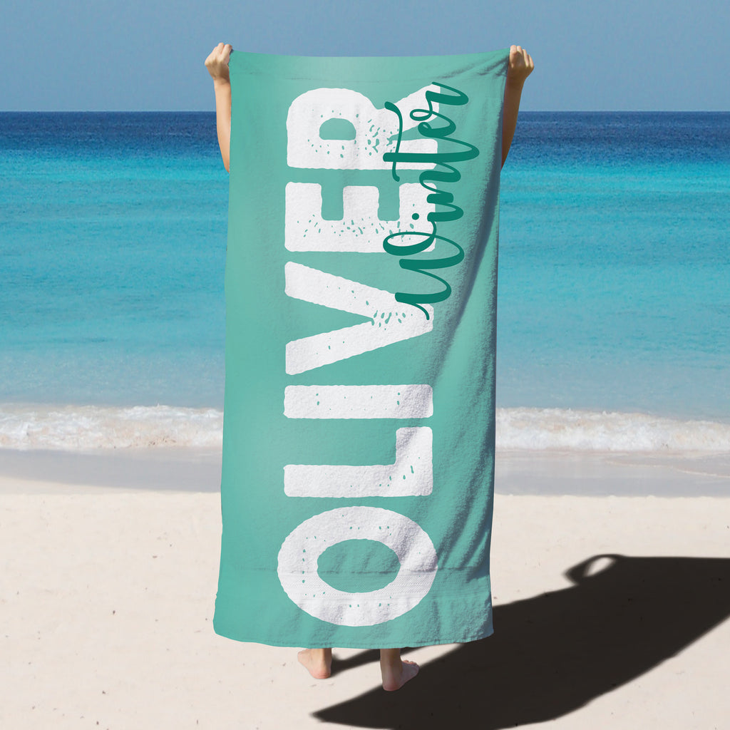 オリジナル名前入りビーチタオル ♪ カスタムの絞り染め名 - Fallook