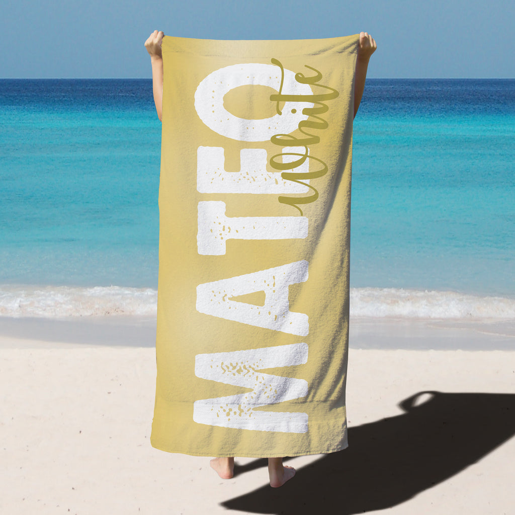 オリジナル名前入りビーチタオル ♪ カスタムの絞り染め名 - Fallook