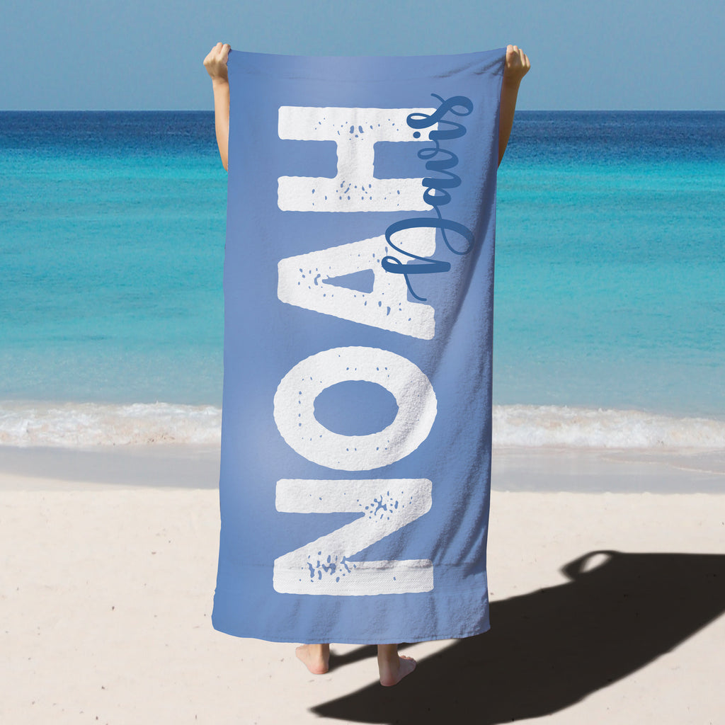 オリジナル名前入りビーチタオル ♪ カスタムの絞り染め名 - Fallook