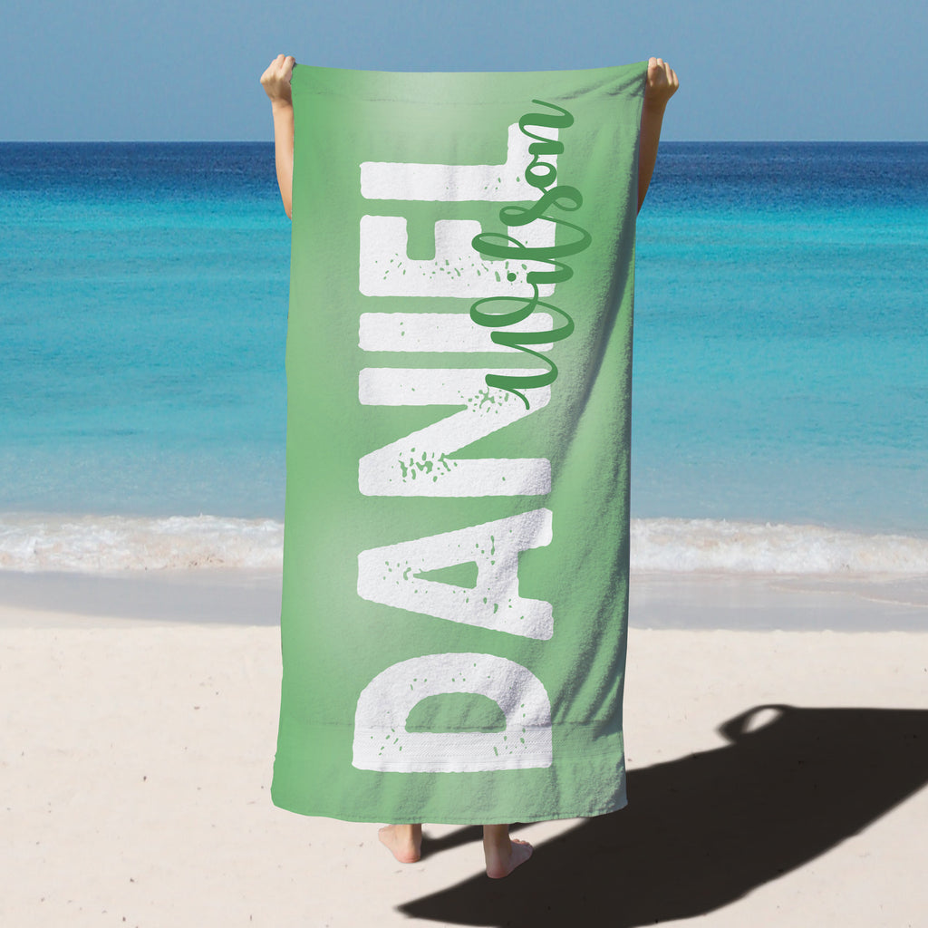 オリジナル名前入りビーチタオル ♪ カスタムの絞り染め名 - Fallook