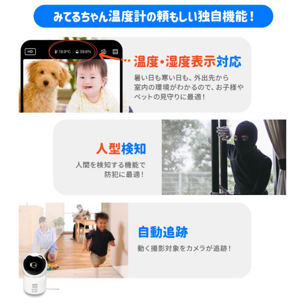 24時間録画 ネットワークカメラ 室内ペット、子供 留守番カメラ 防犯/監視/赤ち - Fallook