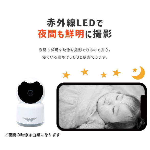 24時間録画 ネットワークカメラ 室内ペット、子供 留守番カメラ 防犯/監視/赤ち - Fallook