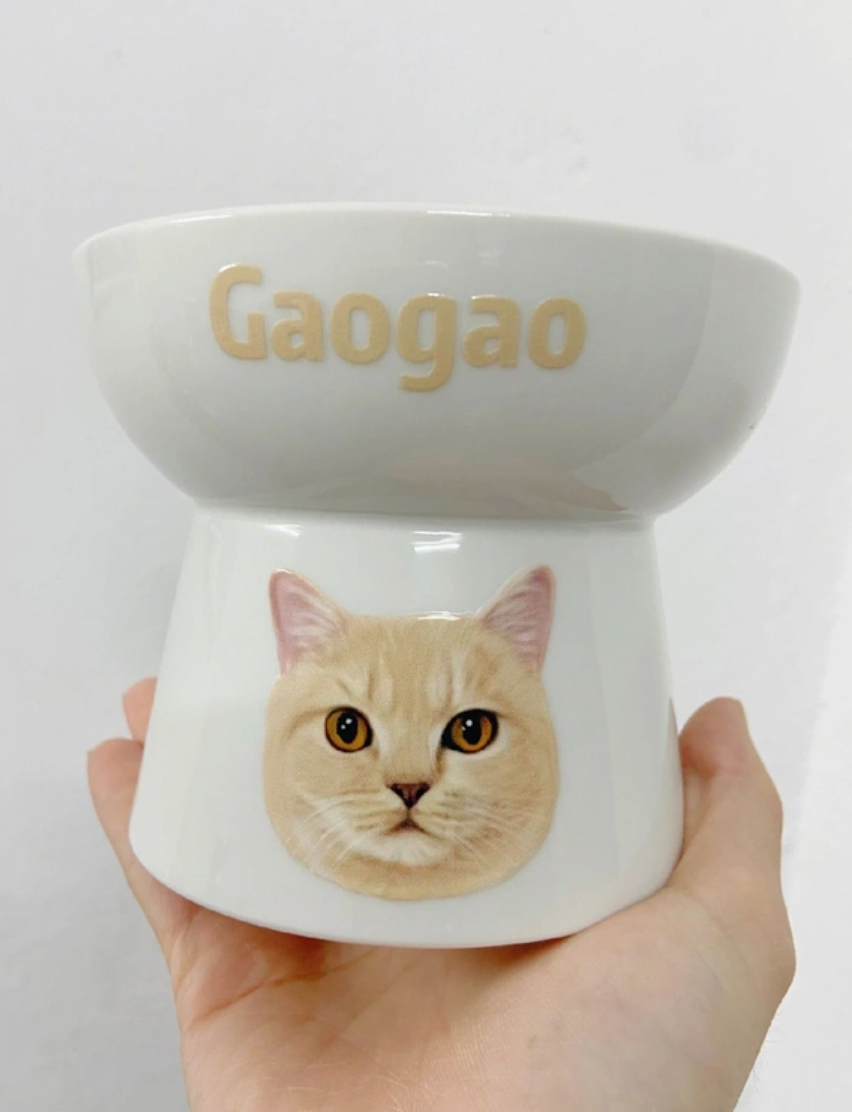 ペットフードボウルには·オリジナルのペットの似顔絵と名前が入れられます - Fallook