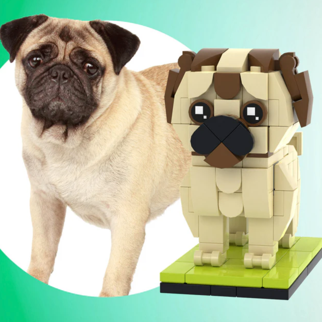 小さいブロックで作ったブロック人形のブルドッグのオーダーメイド - Fallook