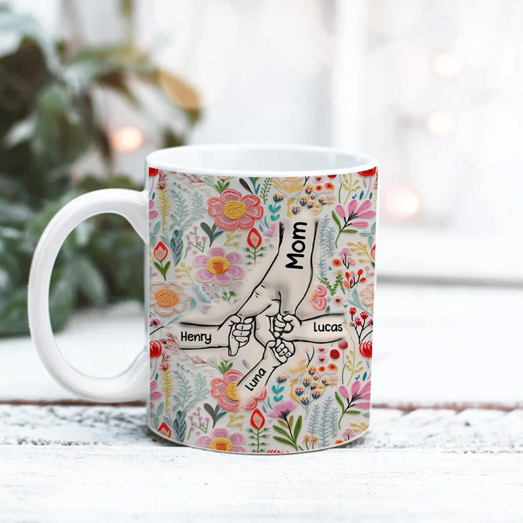 ファミリーの個人用カスタム3Dインフレータブル効果プリントアクセントマグ フラワーズ - Fallook