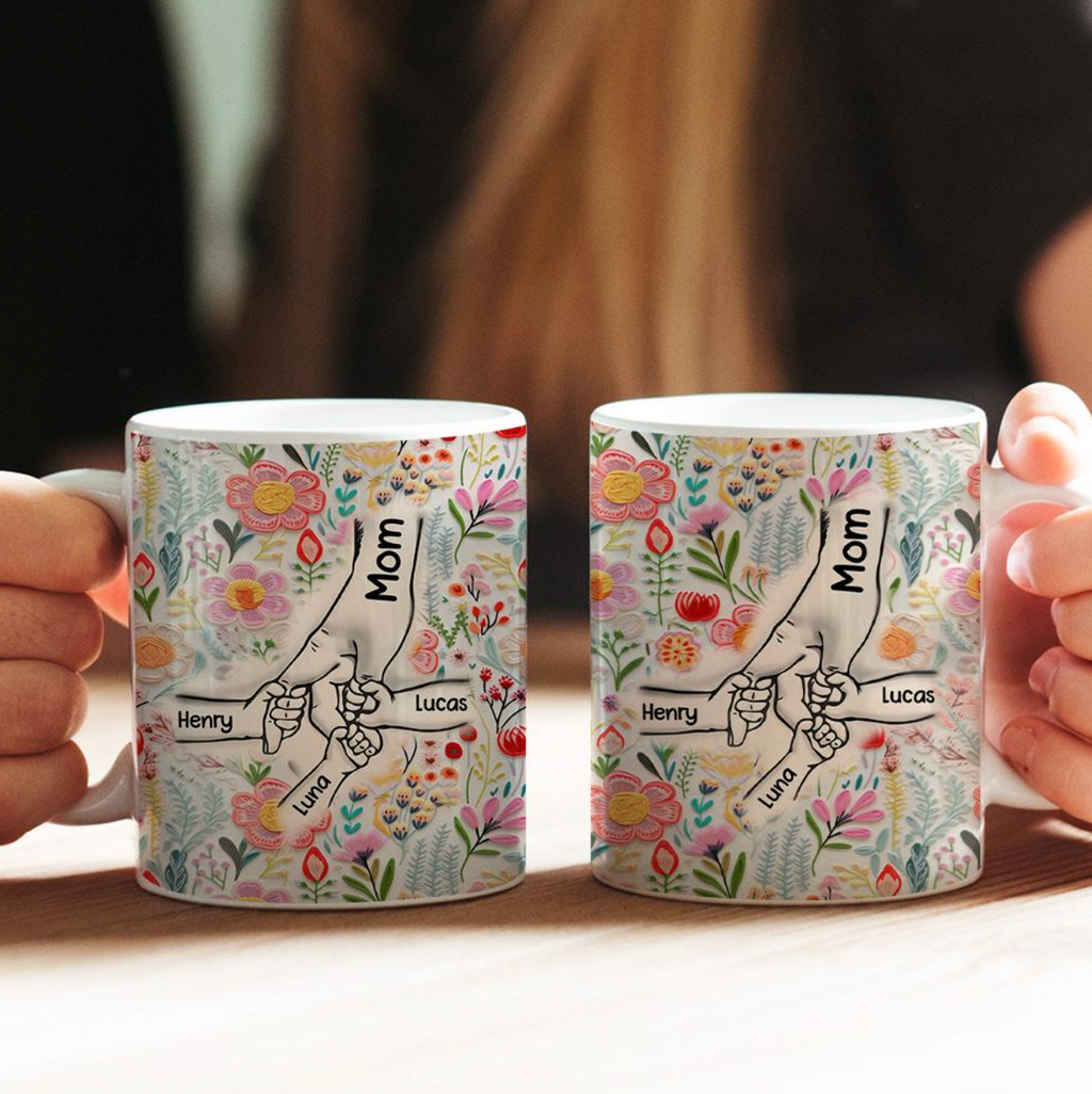 ファミリーの個人用カスタム3Dインフレータブル効果プリントアクセントマグ フラワーズ - Fallook