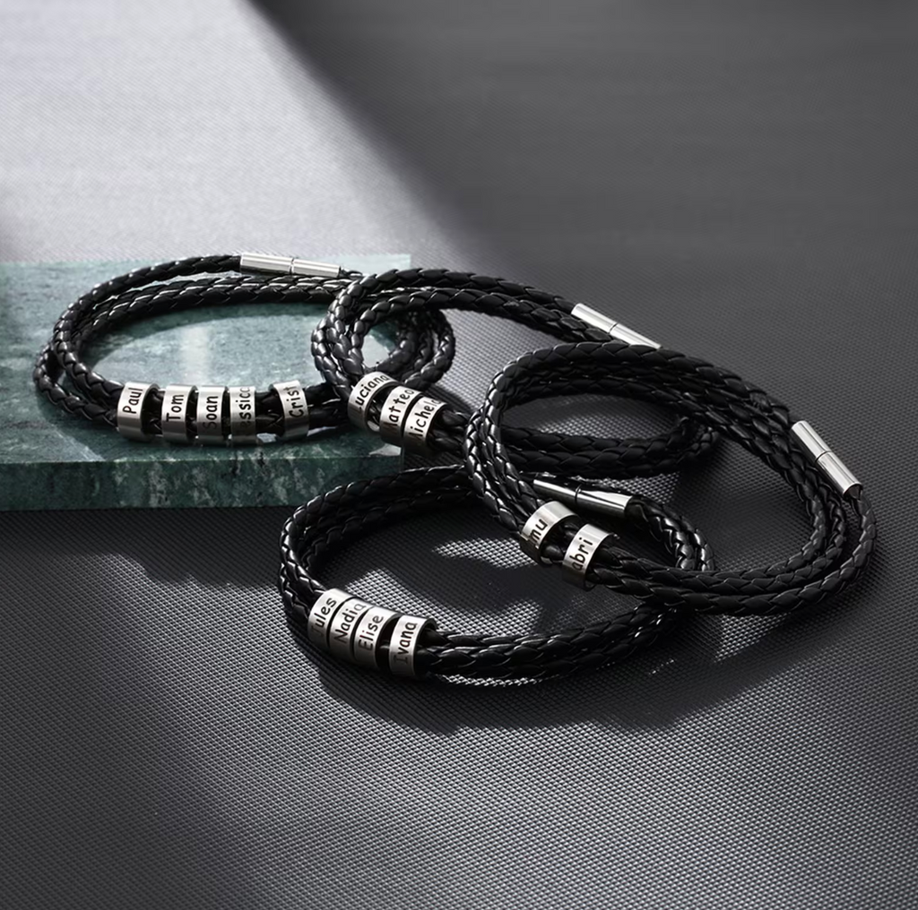 父の日にカスタマイズされたレザーブレスレット - Fallook