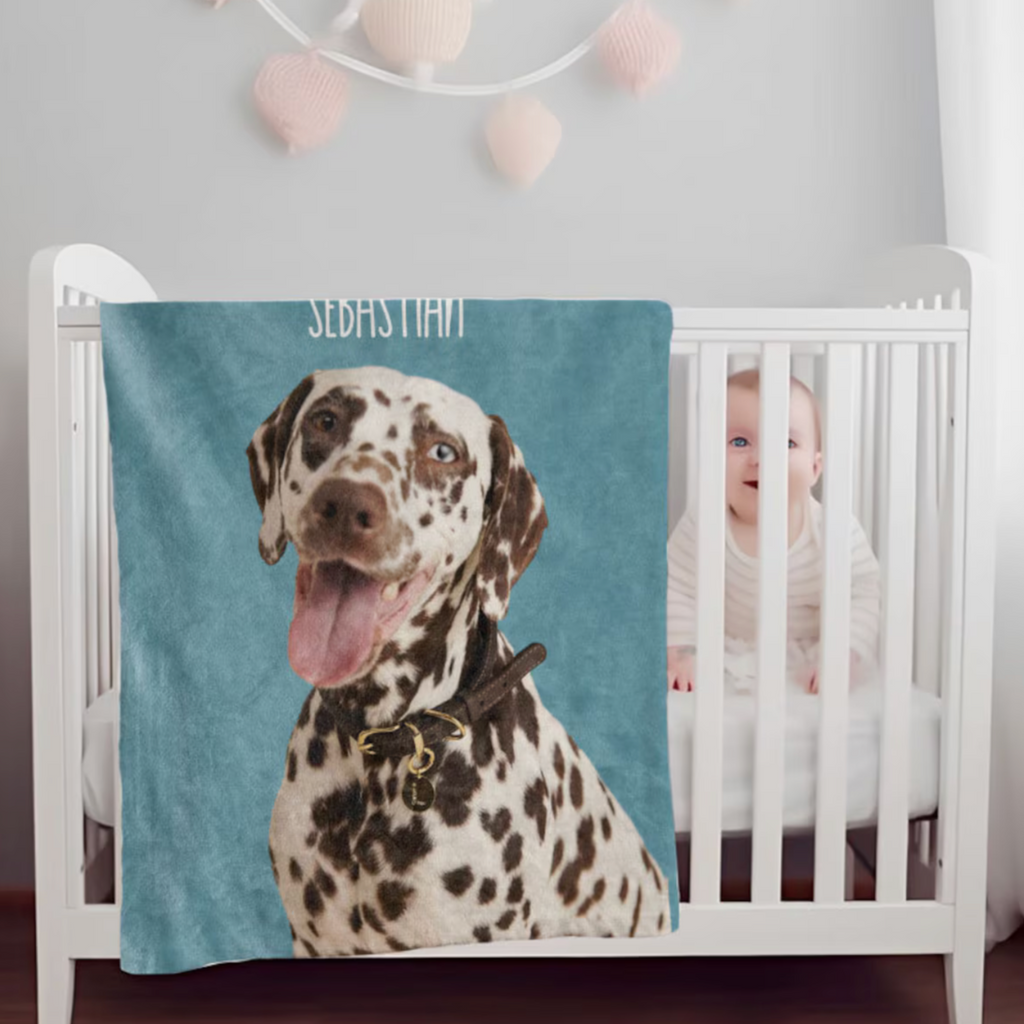 カスタムフォトブランケット-ペットの写真や名入れ可能なフリース毛布ギフト 大きなアバター - Fallook