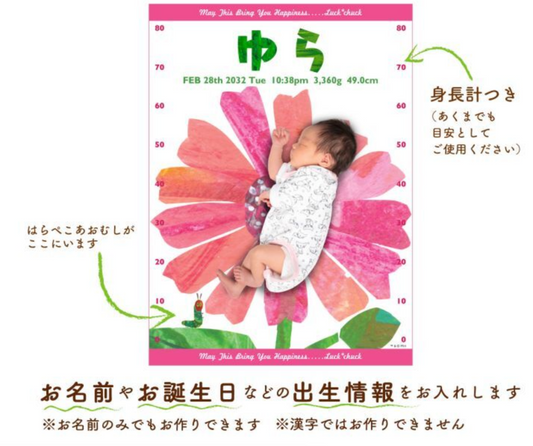 絵本テイストが大人気です!名前入りの絵本柄ブランケットです｜ピンクの花 - Fallook