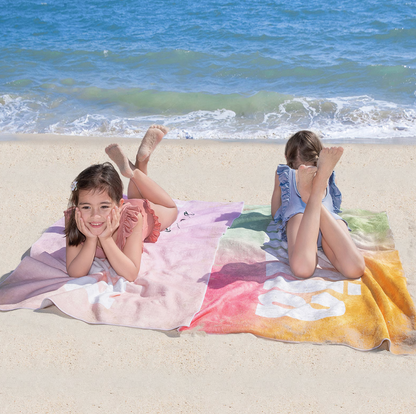 Original name beach towel ♪ Made-to-order ombre