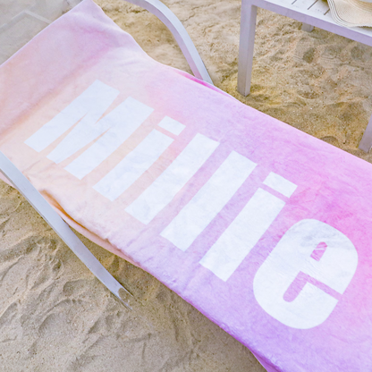 Original name beach towel ♪ Made-to-order ombre