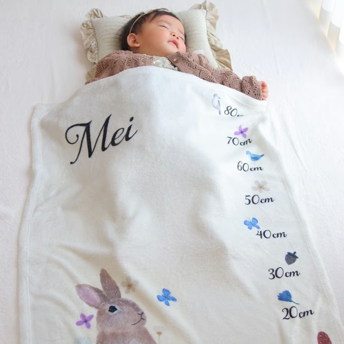 Floral pattern 🌸 Baby gift name blanket for boys, girls, babies, children, celebration gifts, birthday gifts 12