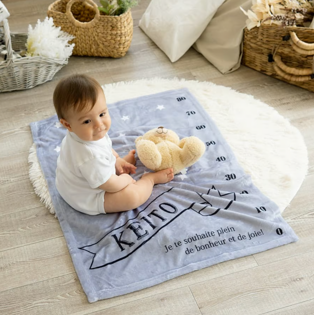 Floral pattern 🌸 Baby gift name blanket for boys, girls, babies, children, celebration gifts, birthday gifts 12