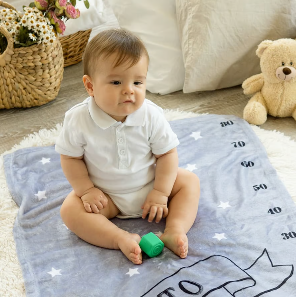 Floral pattern 🌸 Baby gift name blanket for boys, girls, babies, children, celebration gifts, birthday gifts 12