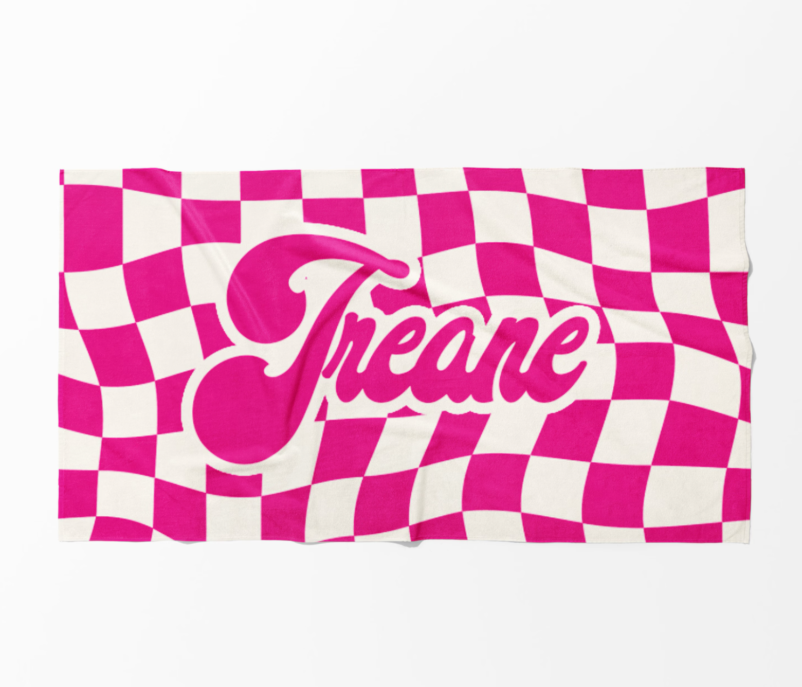 オリジナル名前入りビーチタオル ♪  碁盤目風です