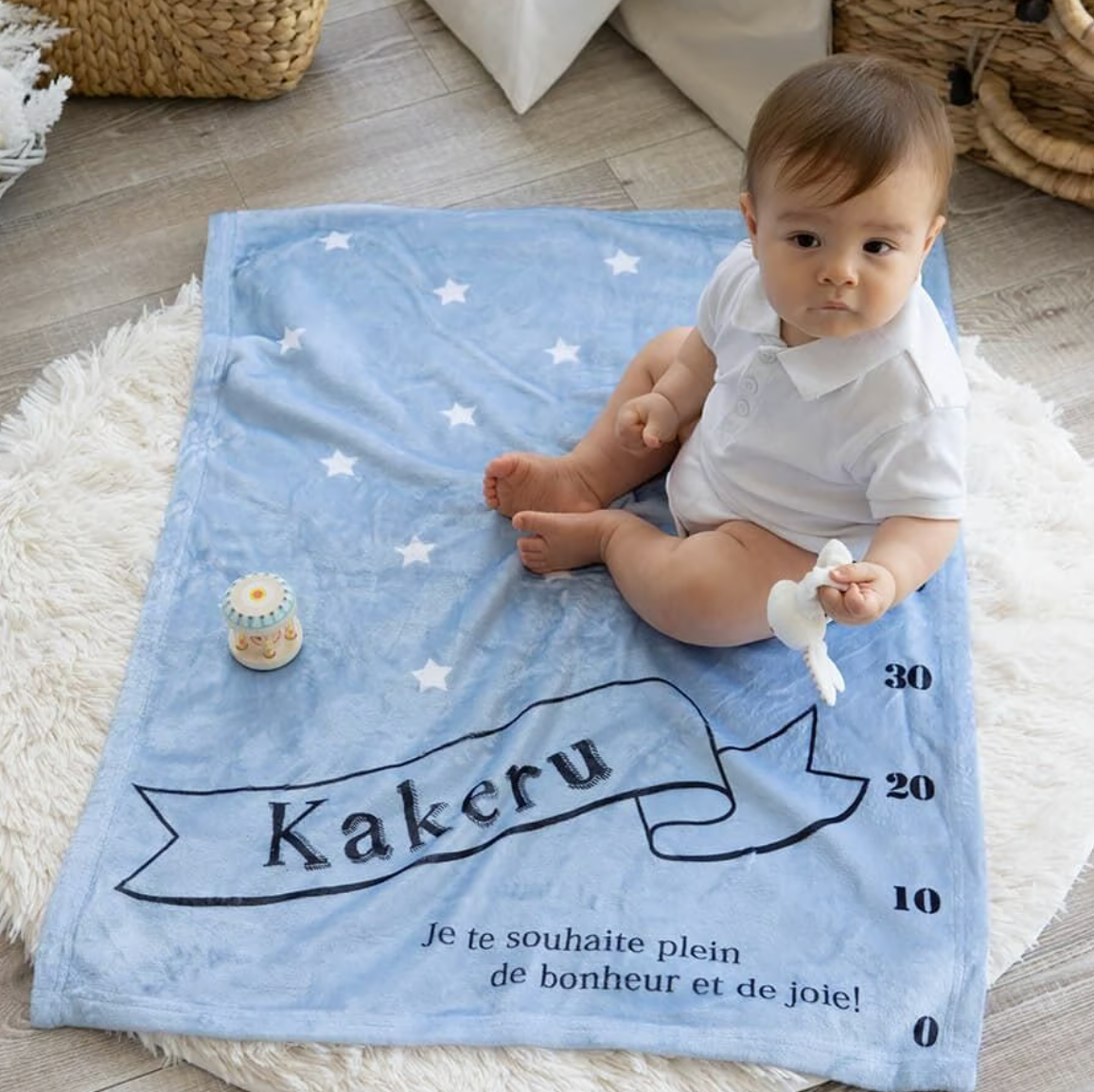 Floral pattern 🌸 Baby gift name blanket for boys, girls, babies, children, celebration gifts, birthday gifts 12