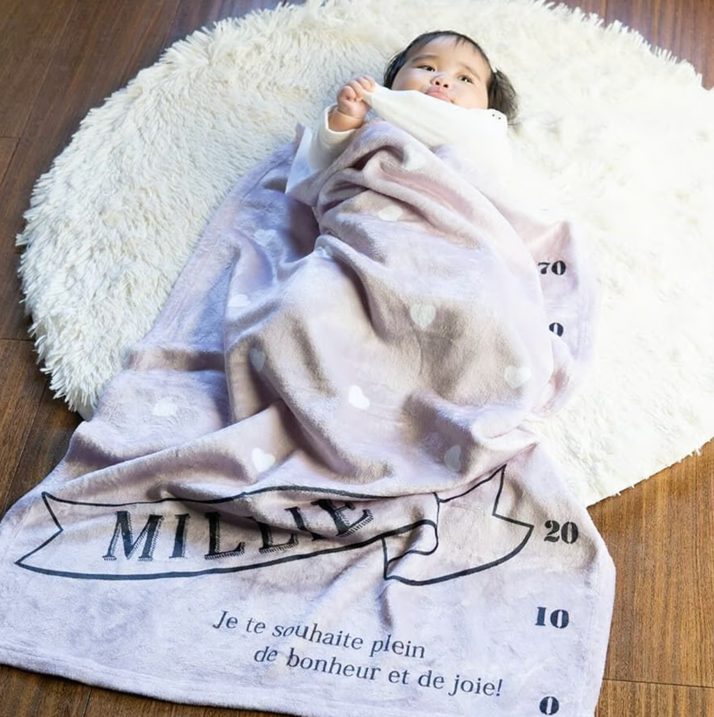 Floral pattern 🌸 Baby gift name blanket for boys, girls, babies, children, celebration gifts, birthday gifts 12