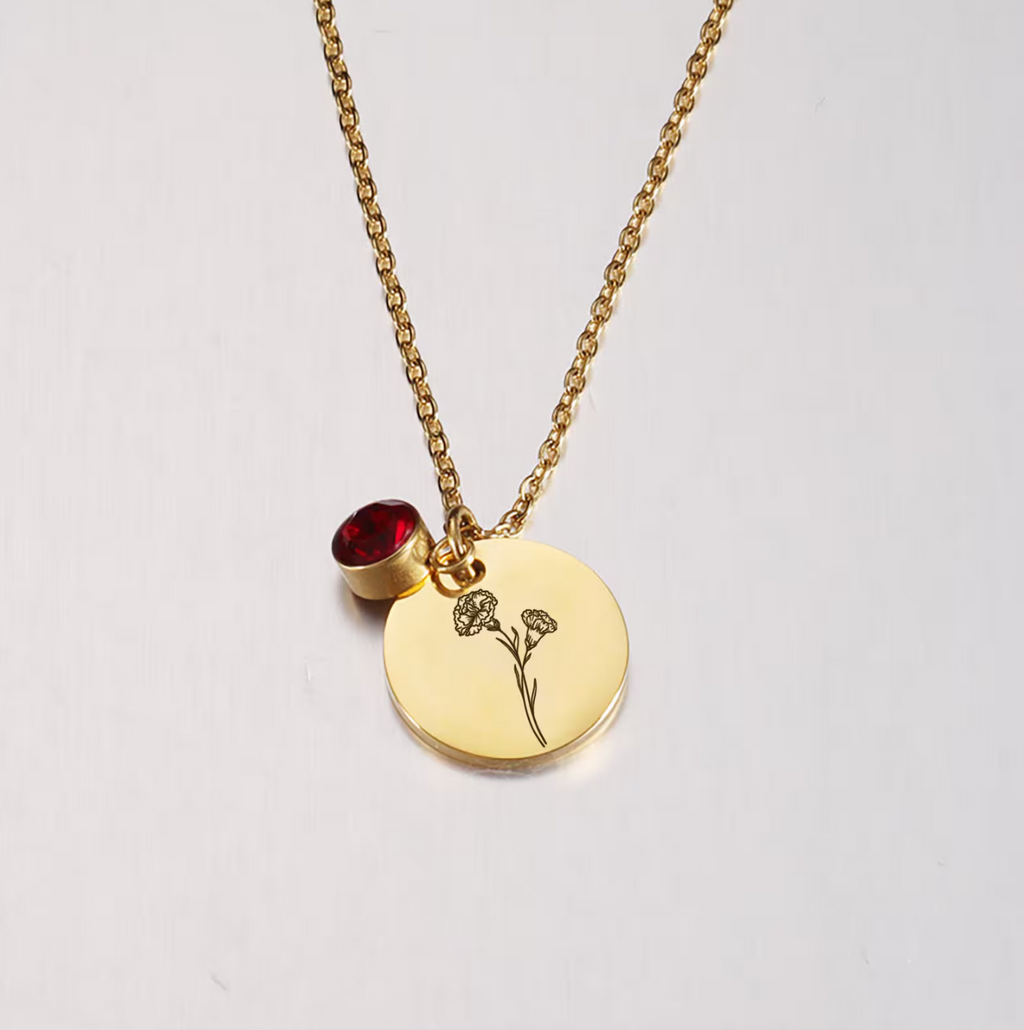 Birth Stone お母さんのためのパーソナライズされた誕生石ネックレス ネックレス 誕生花