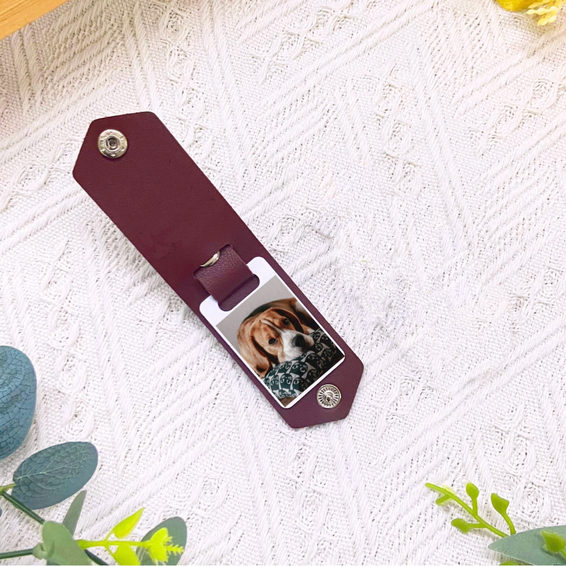 レザー ミニ 写真入れ 名入れ フォトフレーム キーホルダー