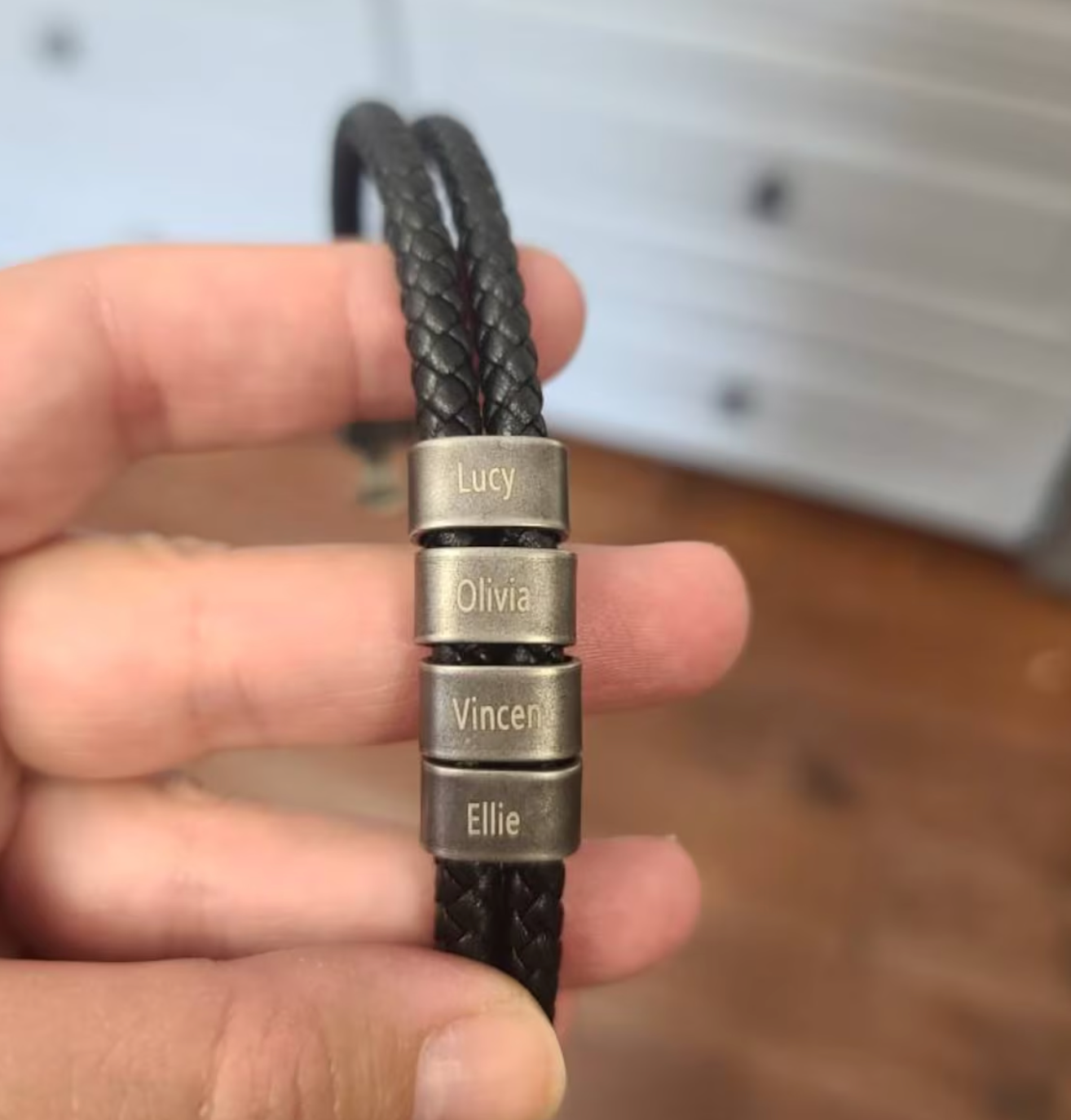 父の日用パーソナライズされたギフト ｜ブラックレザー ｜刻印入り