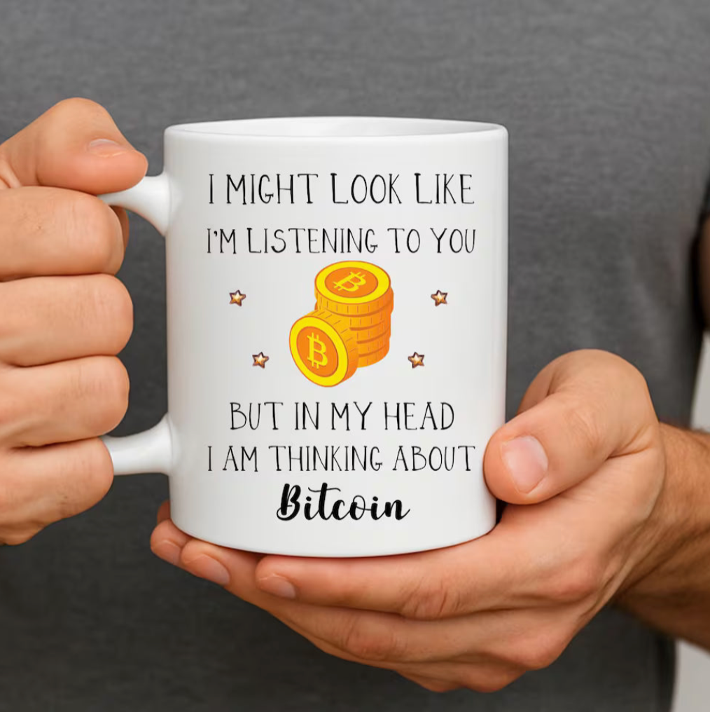 面白い仮想通貨（暗号資産）のギフトマグカップ Bitcoin