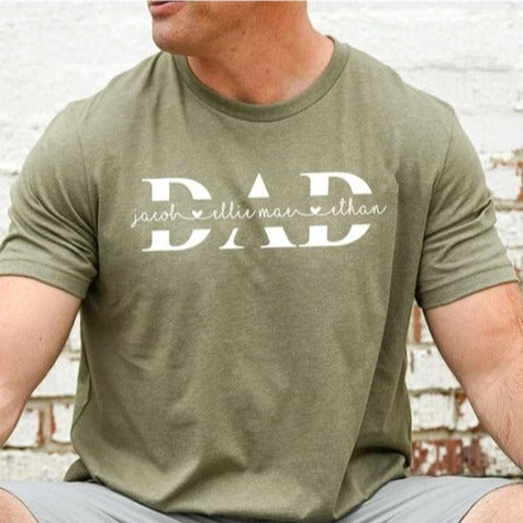 お子様の名前入りのパーソナライズされたお父さんシャツ、父の日のカスタムお父さんシャツギフト - Fallook