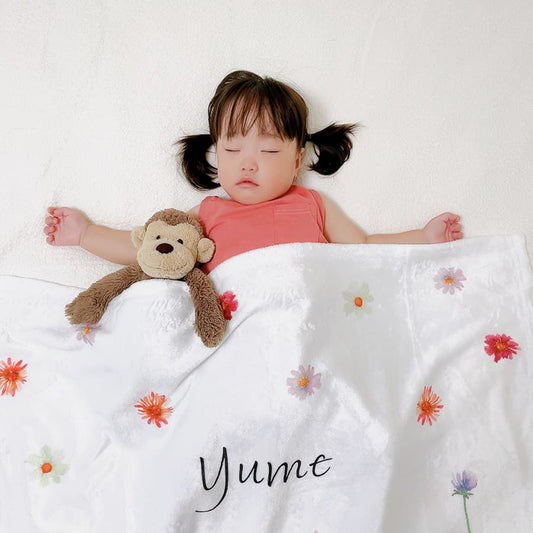 名前入パーソナライズされたフラワーマルチシリーズブランケット - Fallook