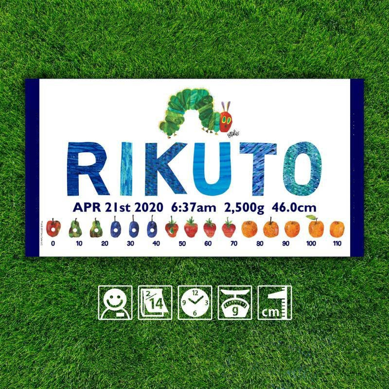趣味柄のビーチタオルです·名前と誕生日のメッセージが入っています｜小さな毛虫です - Fallook